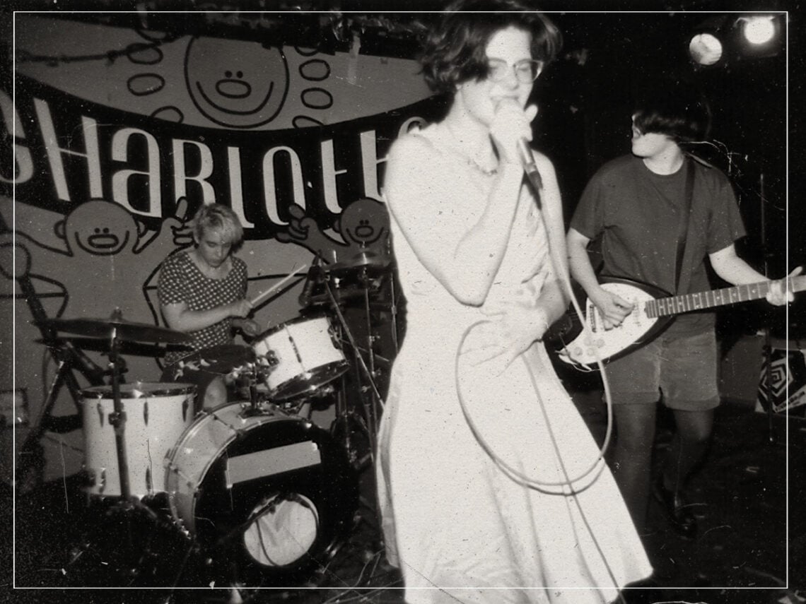 The punk/riot grrrl band Bratmobile at The Charlotte in Leicester, England in 1994.