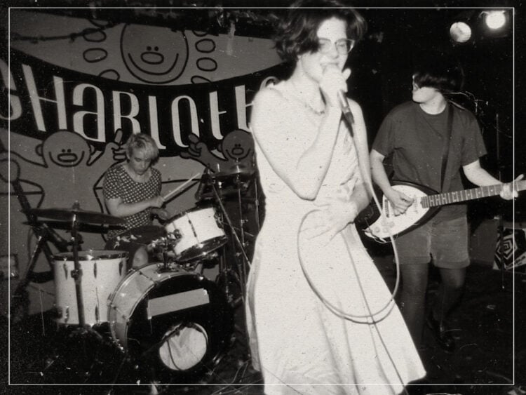 The punk/riot grrrl band Bratmobile at The Charlotte in Leicester, England in 1994.