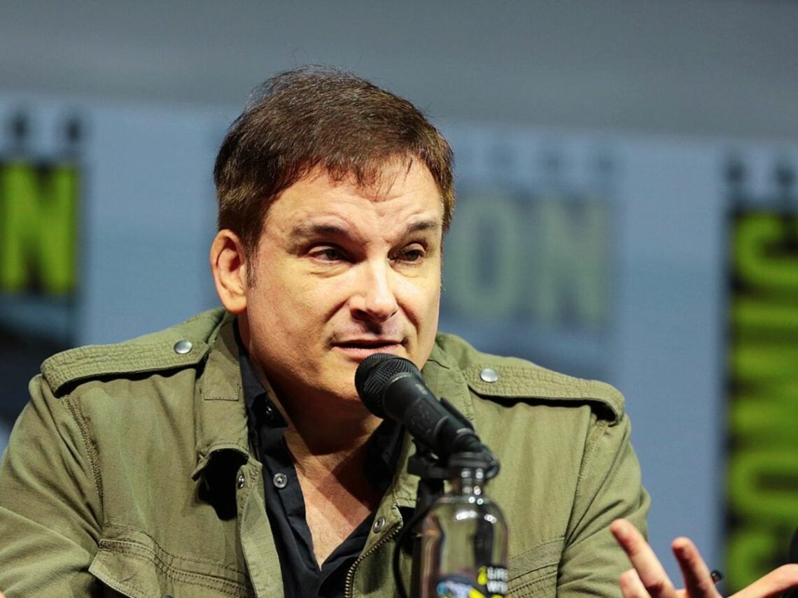 Shane Black speaking at the 2018 San Diego Comic Con International, for "The Predator", at the San Diego Convention Center in San Diego, California.