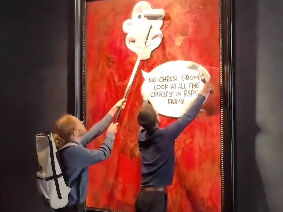 Animal right protestors - King Charles Portrait - 2024 - Far Out Magazine