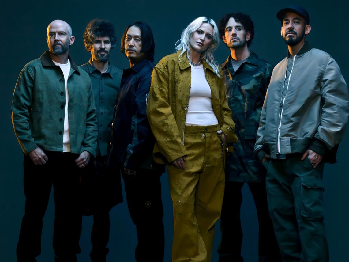 Linkin Park in 2024: Phoenix, from left, Brad Delson, Joe Hahn, Emily Armstrong, Colin Brittain and Mike Shinoda