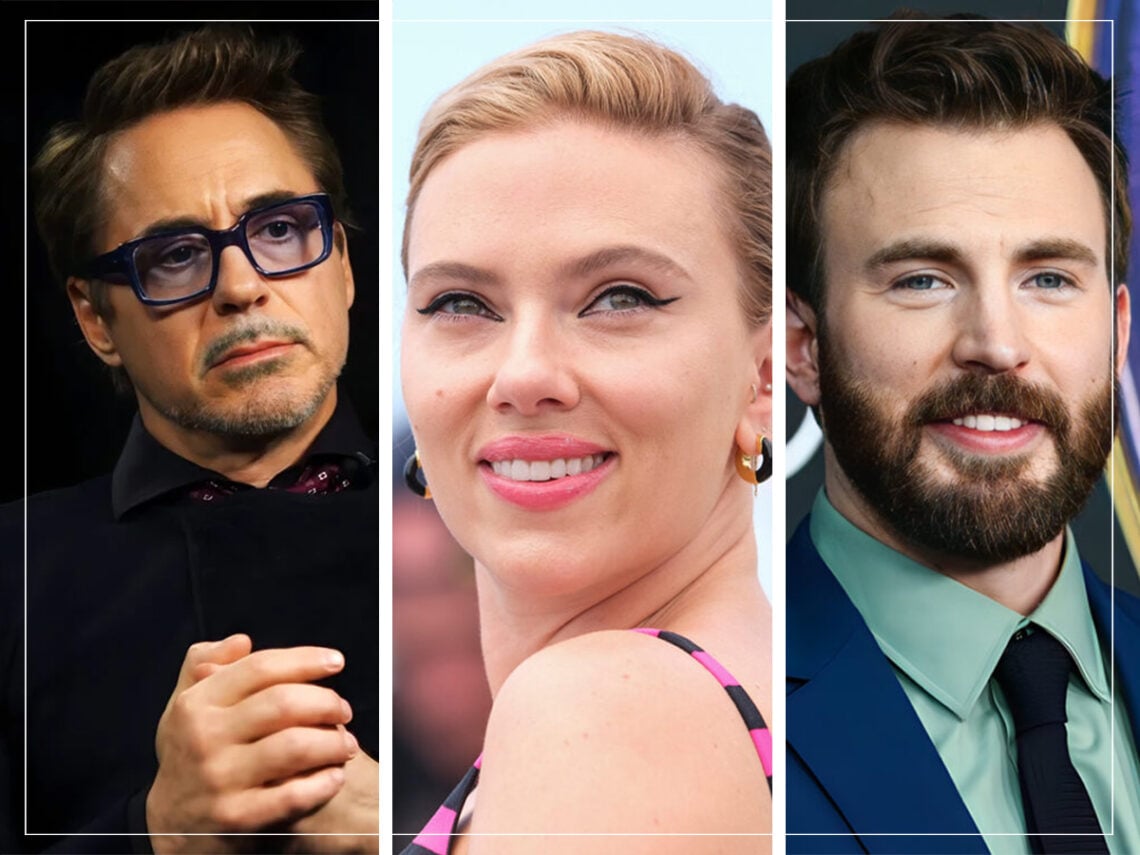 Scarlett Johansson - Robert Downey Jr - Chris Evans - Split