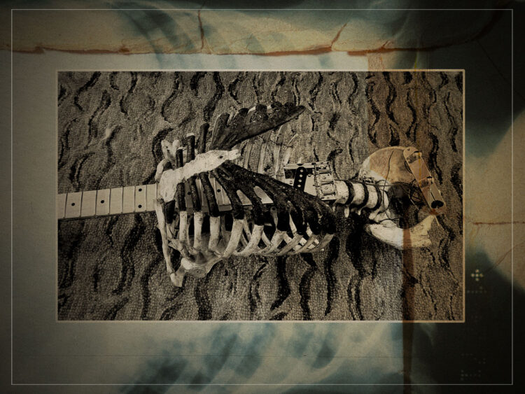 Skelecaster- the first and possibly last guitar made from human remains