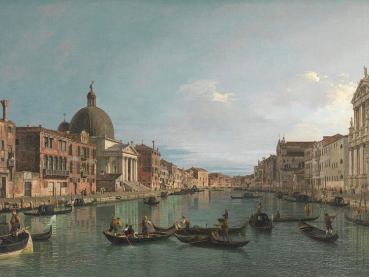 The Grand Canal with San Simeone Piccolo - Canaletto - Venice - National Gallery London