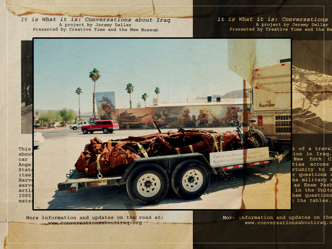 Why did Jeremy Deller take a bombed car to America?