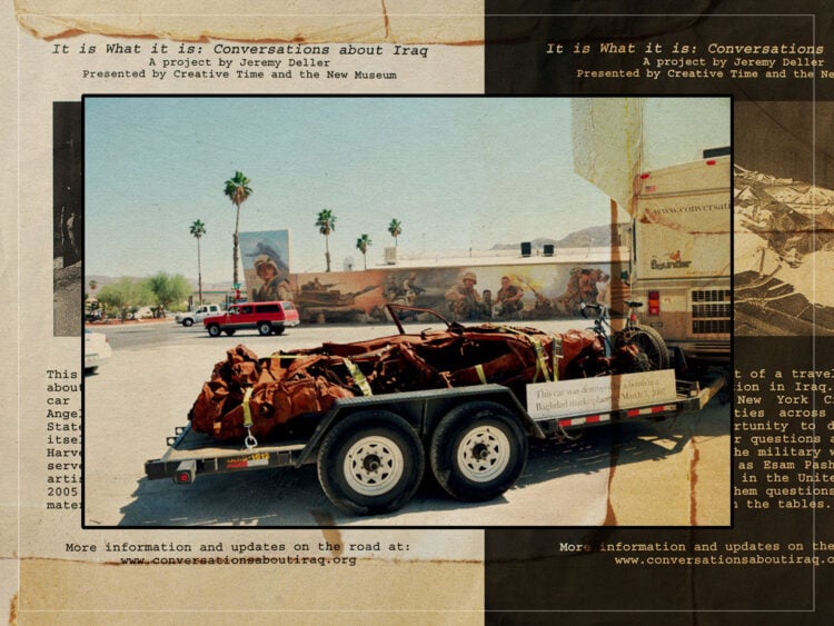 Why did Jeremy Deller take a bombed car to America?