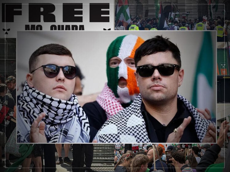 Kneecap in court - Inside the protest as hundreds support Mo Chara amid terror charge - 2025 - Far Out Magazine (F)