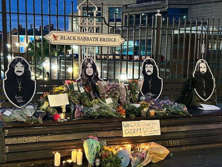 Ozzy Osbourne fans honour late rock legend at Black Sabbath Bridge in Birmingham