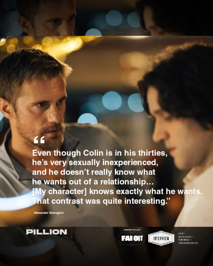 Alexander Skarsgård and the ‘Pillion’ team on this year’s unconventional Christmas romance Sub-dom rom-com
