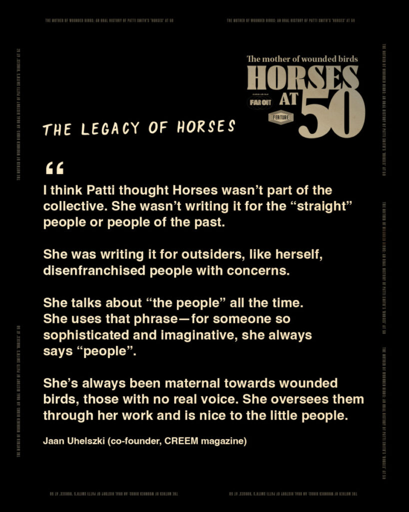 The mother of wounded birds- an oral history of Patti Smith’s 'Horses' at 50