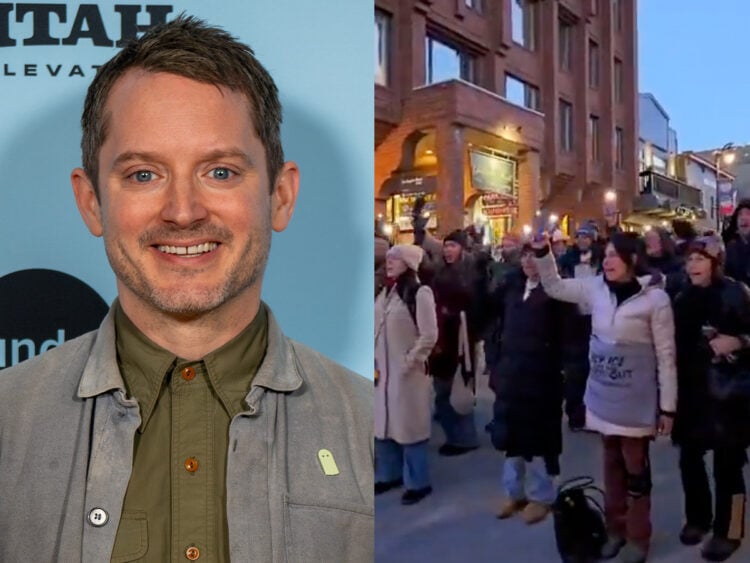 Elijah Wood among protestors in anti-ICE demonstration at Sundance Film Festival
