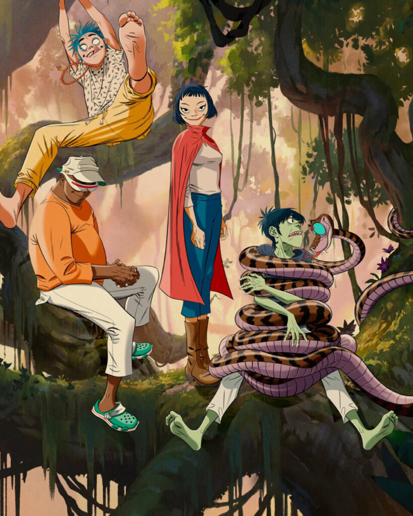 Gorillaz original artwork for 'The Mountain' - 2026.