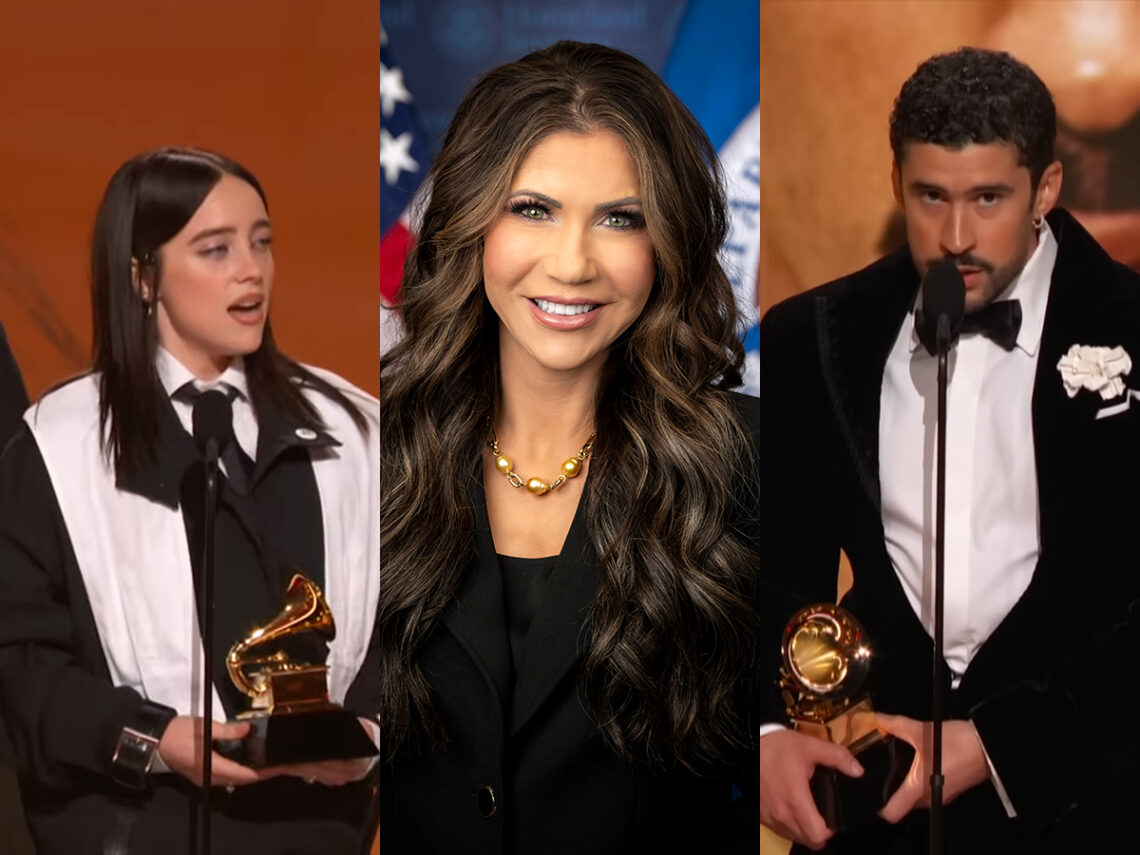 Kristie Noem responds to Bad Bunny and Billie Eilish criticising ICE at the Grammys