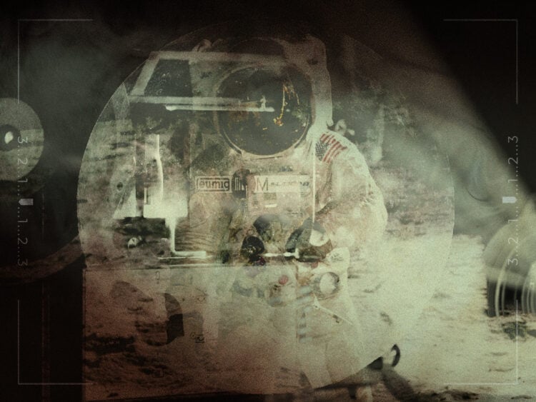 What was the first movie shown on a big screen in outer space