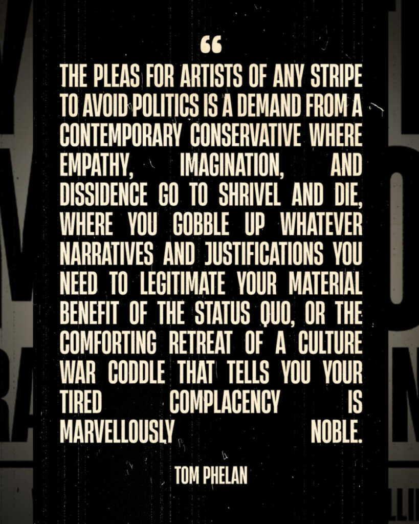 You're now the Man you rallied against- When did rock stars start telling artists to stay out of politics?