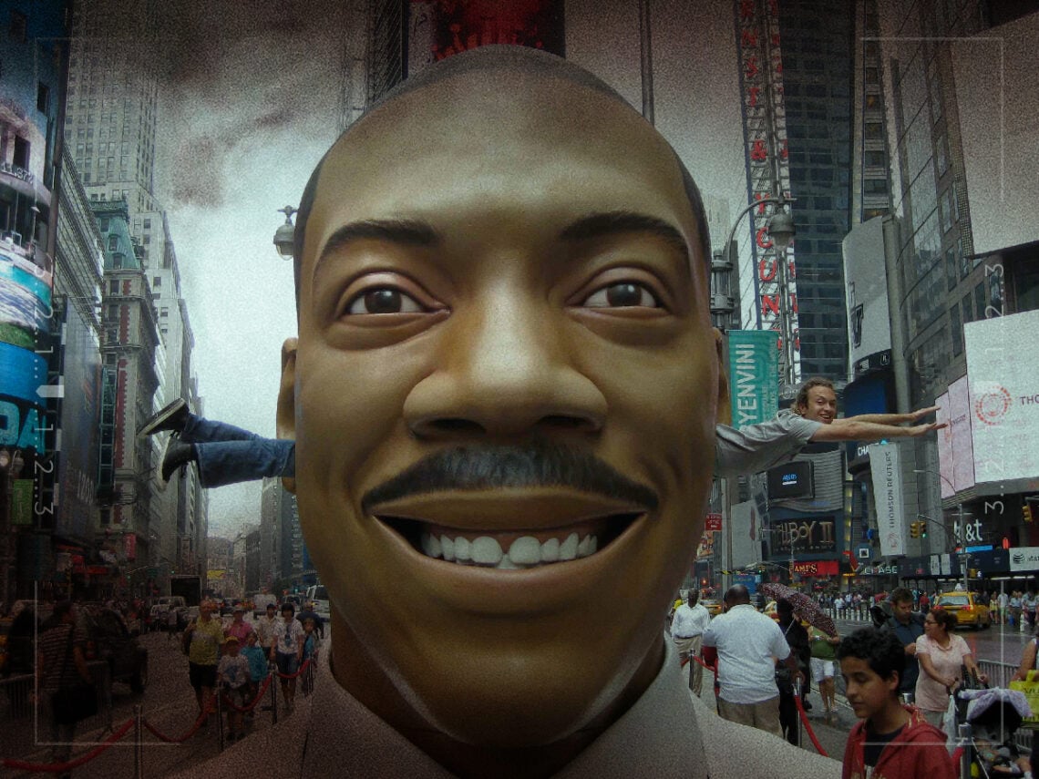The giant, fully motorised Eddie Murphy head that terrorised America Can we do that