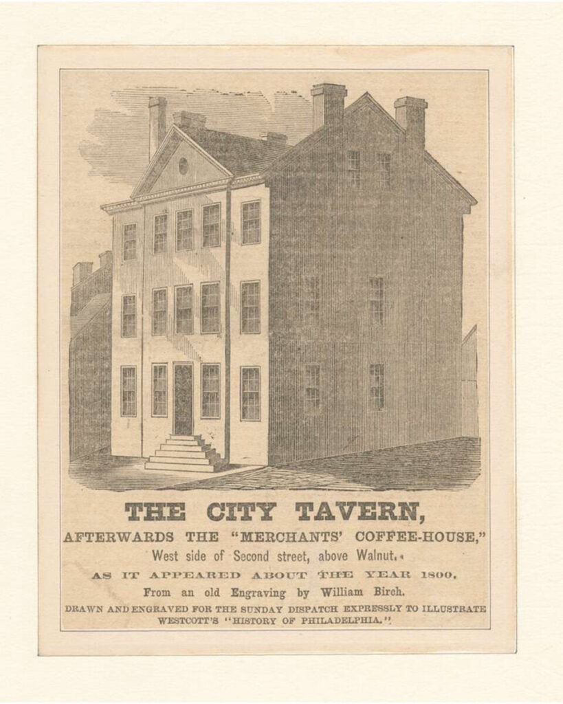 Original advert for an American coffee house from the 1800s.