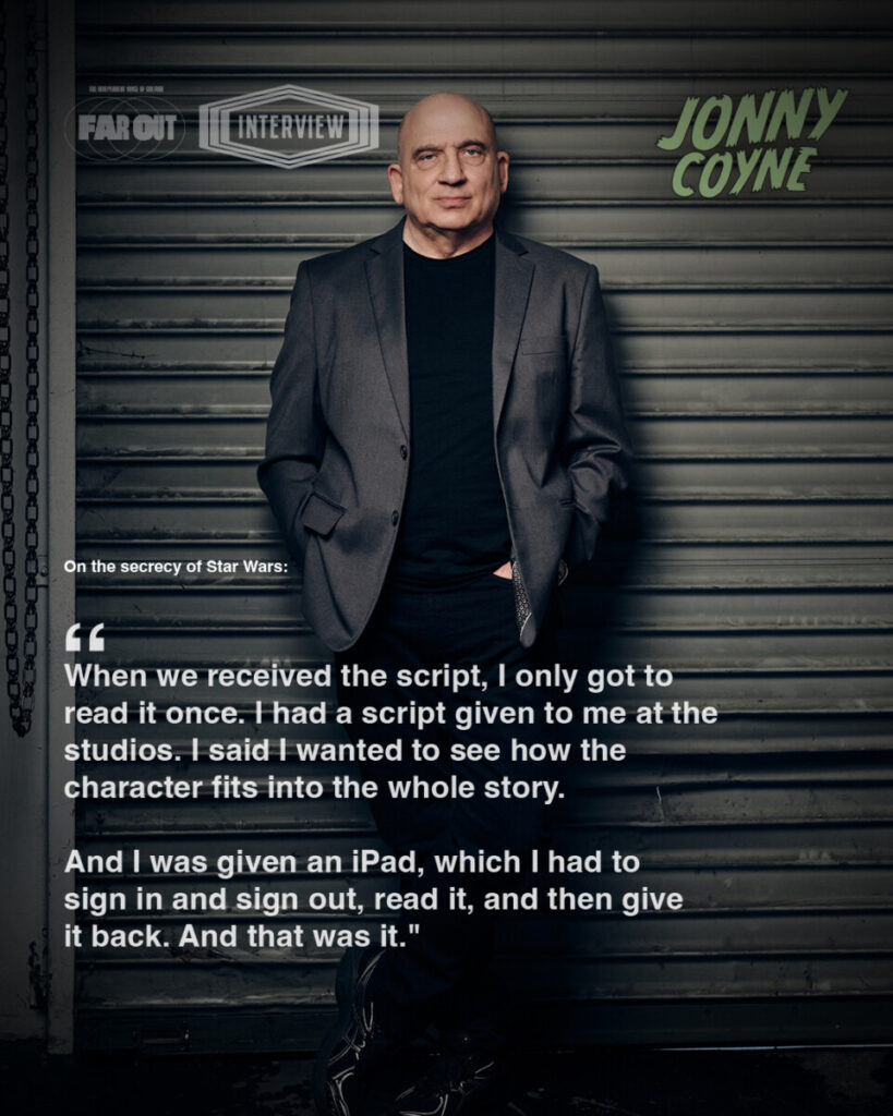 Jonny Coyne says as much as he's allowed to about 'The Mandalorian and Grogu' and reflects on the life of a character actor- I've been killed off in two sitcoms! -