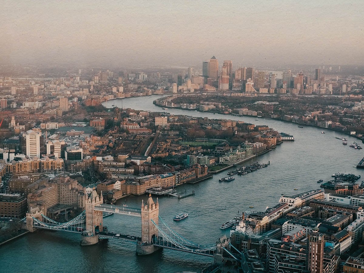 London - Aerial View - River Thames