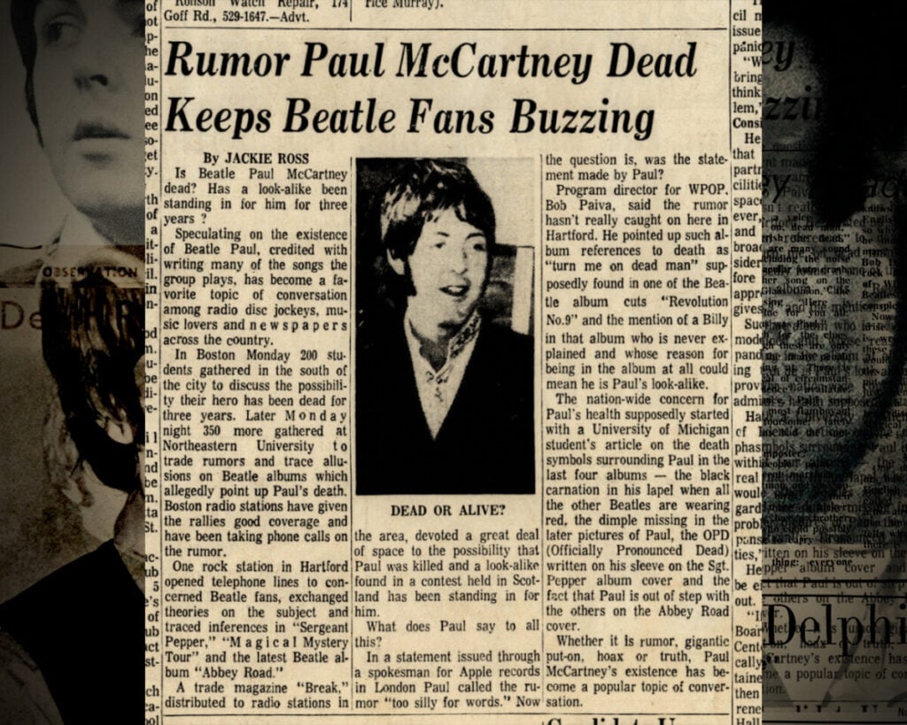 A newspaper cutting from the Hartford Courant - October 1969.