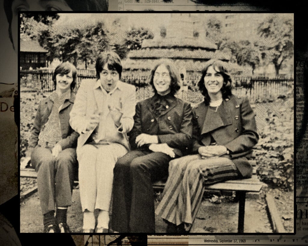 The Beatles pictured together in October 1968.