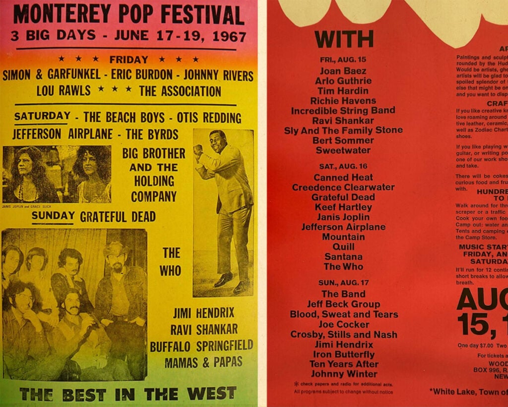 Which festival had the better line-up- Monterey Pop ’67 or Woodstock ’69?
