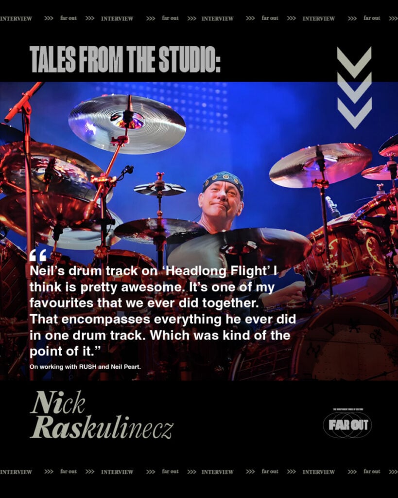 Nick Raskulinecz working with RUSH and Neil Peart.
