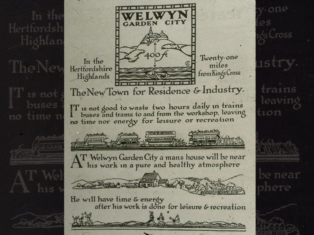 1920s advert for Welwyn Garden City.