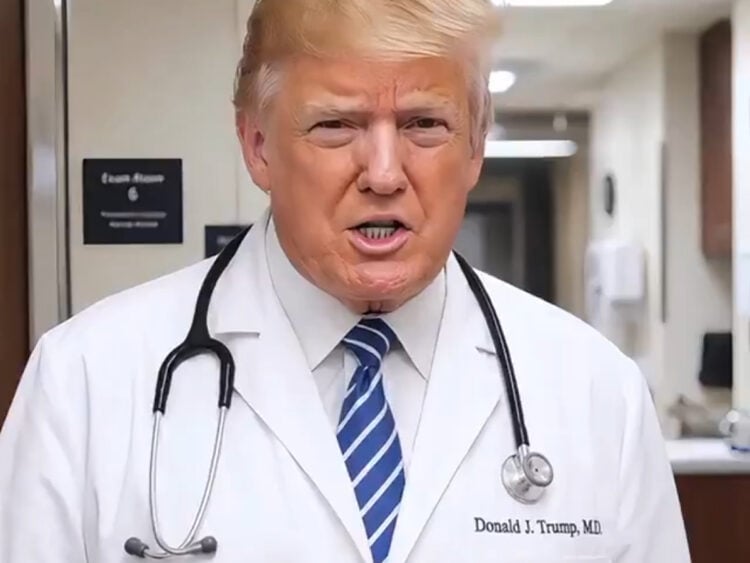 Donald Trump treats Hollywood stars for Trump Derangement Syndrome in bizarre AI video - 2026