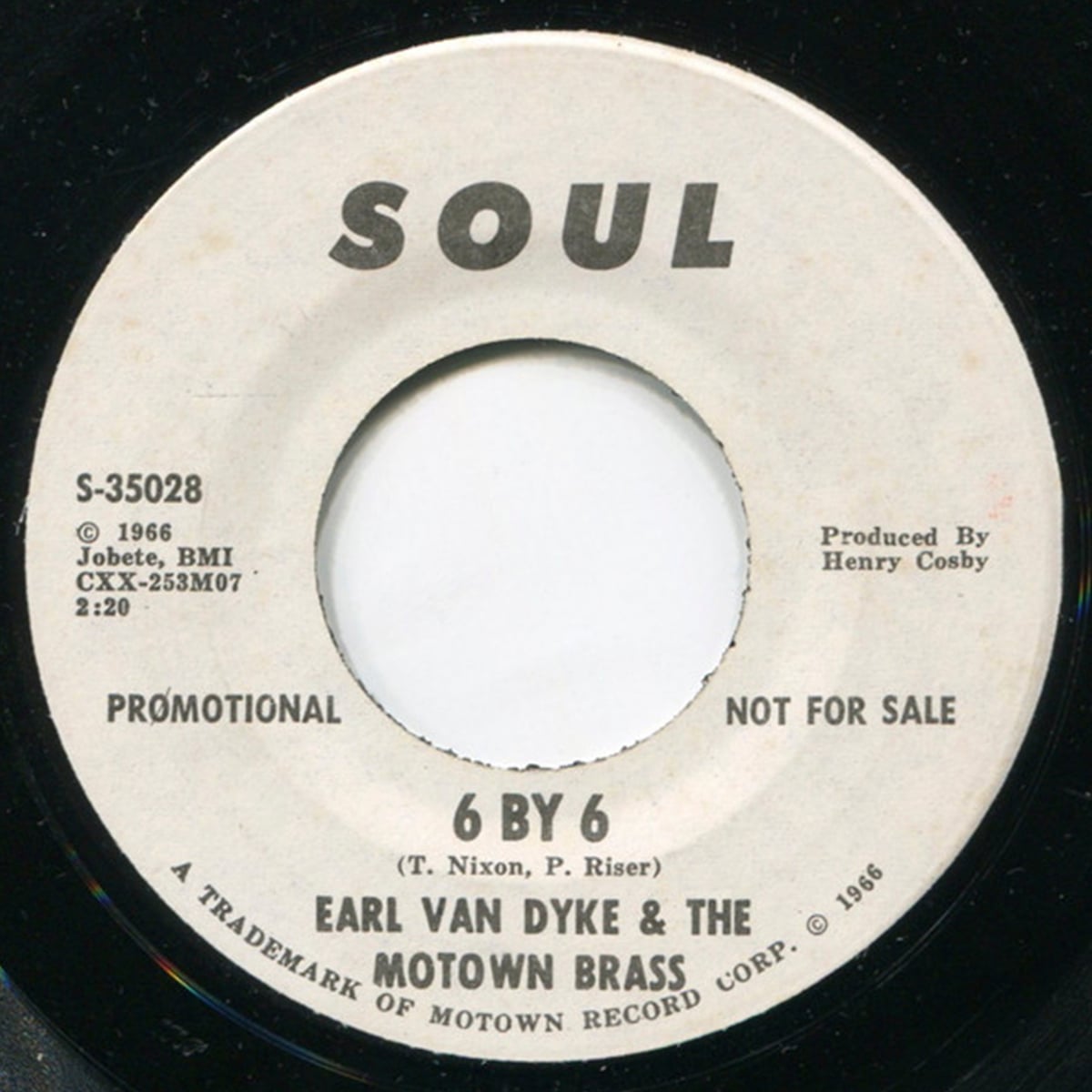 Earl Van Dyke And The Motown Brass - ‘6 By 6’ - 1965